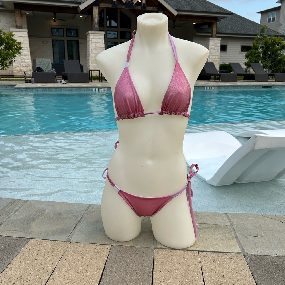 Pink Iridescent Bikini Set